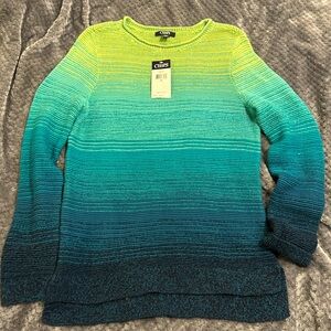 NWT absolutely gorgeous ombre blue, green, yellow sweater SzM Ralph Lauren Chaps